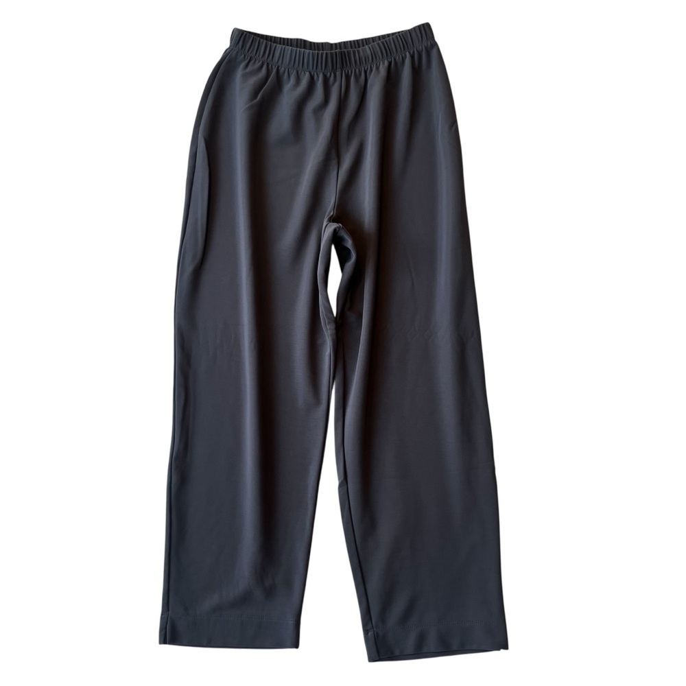Susan Graver Liquid knit pants Medium Straight leg Dark gray Ankle crop Womens